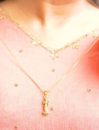 Gold Plated Laxmi Mataji Pendant with Chain