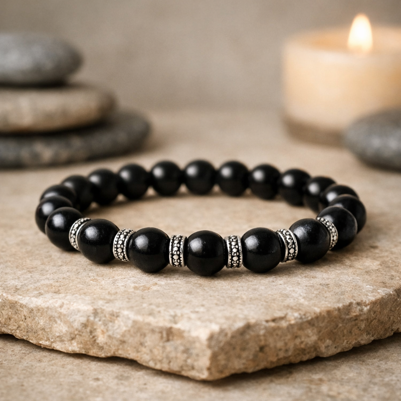 Karungali Bracelet for Men & Women | Black Beads Spiritual Bracelet | Stylish Daily Wear Jewelry India