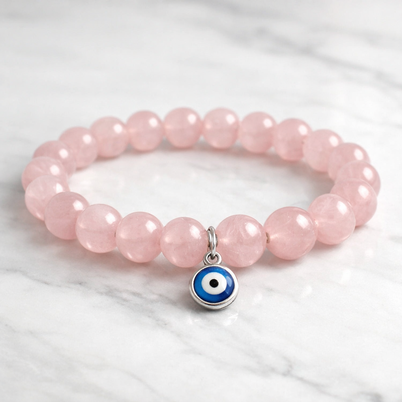 Rose Quartz Bracelet for Women | Pink Crystal Beads Bracelet | Stylish Daily Wear Jewelry | Gift for Girls India