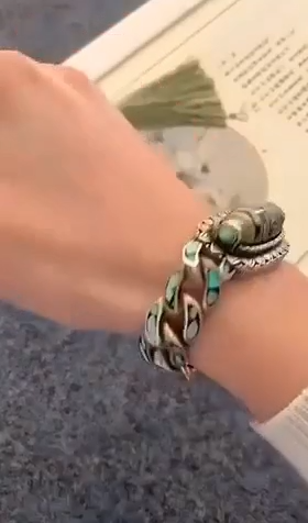 Six-Character Mantra Nine-Eyed Dzi Bead Bracelet