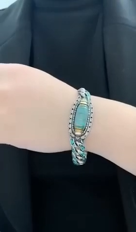 Six-Character Mantra Nine-Eyed Dzi Bead Bracelet
